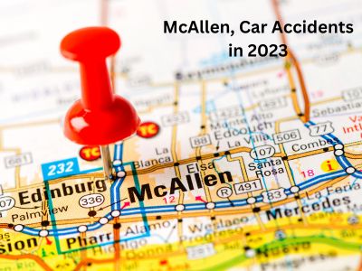 A map marking McAllen, Texas where car accidents happen regularly.