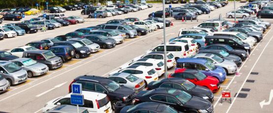 Crowded parking lot during a large public event in Edinburg, Texas