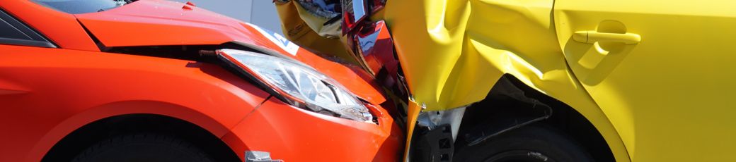 Two vehicles damaged after a car accident in McAllen or Edinburg, Texas