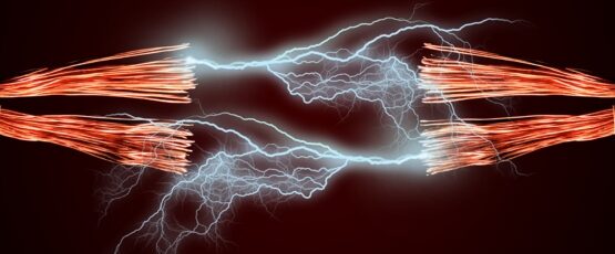 Electrical wires producing sparks and electrical arcs, illustrating electrical injury hazards
