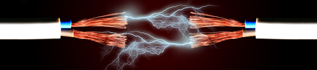 Electrical wires producing sparks and electrical arcs, illustrating electrical injury hazards